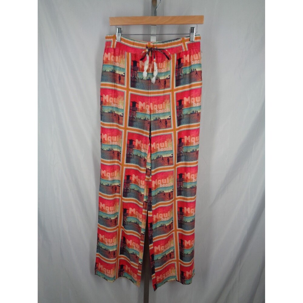 C&C California Maui Beach Linen Pants Size Small Drawstring Elastic Waist New